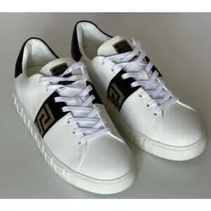 Versace | Shoes | Versace Greek Key Mens Whiteblack Leather 
